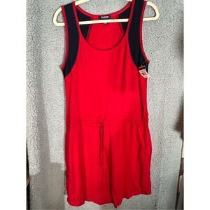 Chaps Sport Womens Colorblock Casual Dress Yacht Red Size M